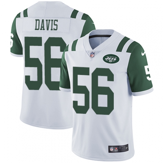 Men's Nike New York Jets 56 DeMario Davis White Vapor Untouchable Limited Player NFL Jersey