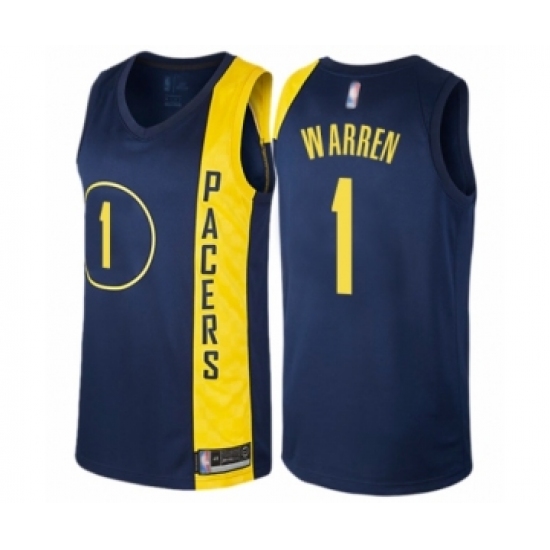 Youth Indiana Pacers 1 T.J. Warren Swingman Navy Blue Basketball Jersey - City Edition