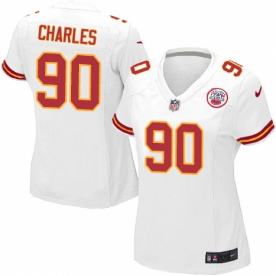 Women's Nike Kansas City Chiefs 90 Stefan Charles Game White NFL Jersey