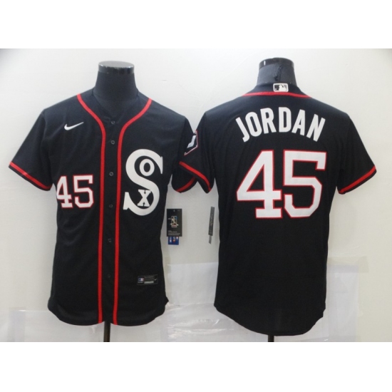 Men's Chicago White Sox 45 Michael Jordan Black Nike MLB Jersey