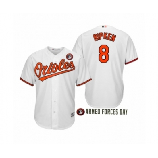 Youth Baltimore Orioles 2019 Armed Forces Day 8 Cal Ripken Jr.White Jersey