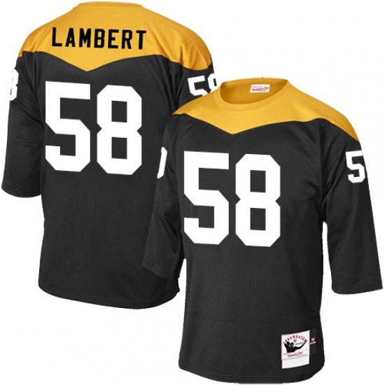 Men's Mitchell and Ness Pittsburgh Steelers 58 Jack Lambert Elite Black 1967 Home Throwback NFL Jersey