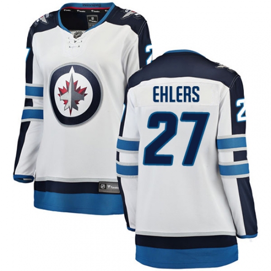 Women's Winnipeg Jets 27 Nikolaj Ehlers Fanatics Branded White Away Breakaway NHL Jersey