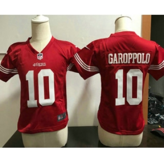Toddler San Francisco 49ers 10 Jimmy Garoppolo Scarlet Red Team Color Stitched NFL Nike Game Jersey