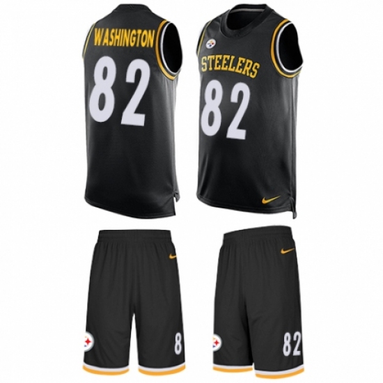 Men's Nike Pittsburgh Steelers 82 James Washington Limited Black Tank Top Suit NFL Jersey
