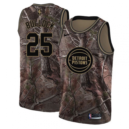 Men's Nike Detroit Pistons 25 Reggie Bullock Swingman Camo Realtree Collection NBA Jersey