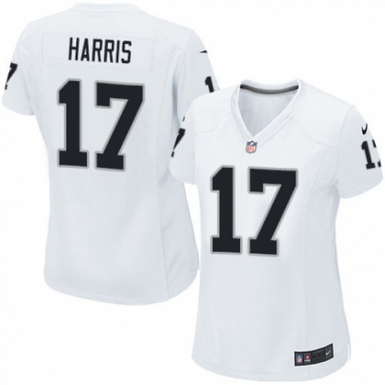 Women's Nike Oakland Raiders 17 Dwayne Harris Game White NFL Jersey