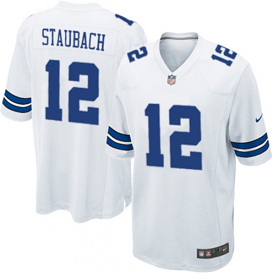 Men's Nike Dallas Cowboys 12 Roger Staubach Game White NFL Jersey