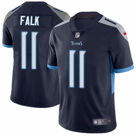 Men's Nike Tennessee Titans 11 Luke Falk Navy Blue Team Color Vapor Untouchable Limited Player NFL Jersey