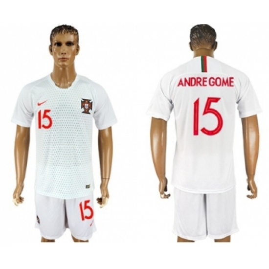 Portugal 15 Andre Gome Away Soccer Country Jersey