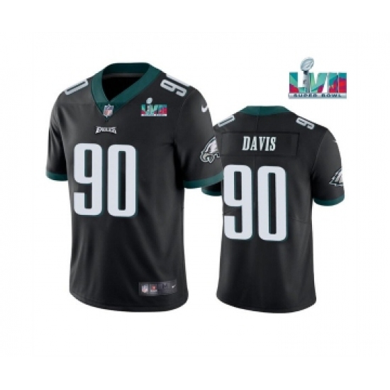 Men's Philadelphia Eagles 90 Jordan Davis Black Super Bowl LVII Vapor Untouchable Limited Stitched Jersey