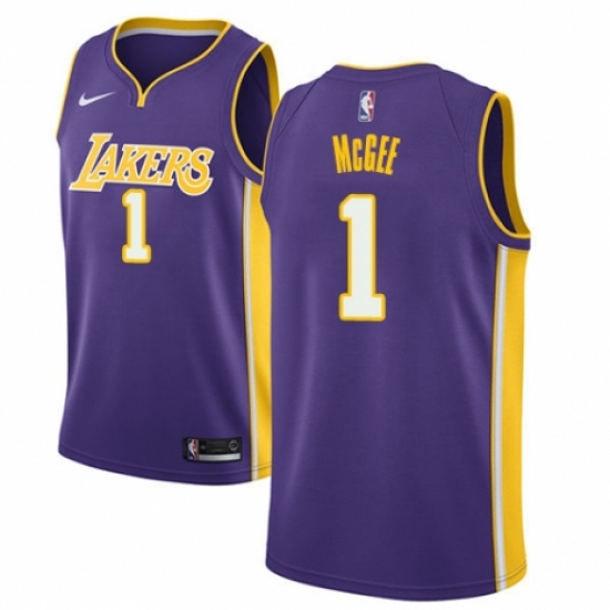 Men's Nike Los Angeles Lakers 1 JaVale McGee Authentic Purple NBA Jersey - Statement Edition