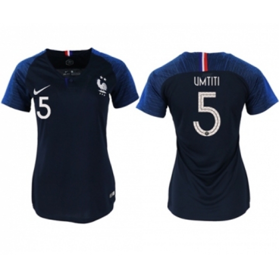 Women's France 5 Umtiti Home Soccer Country Jersey