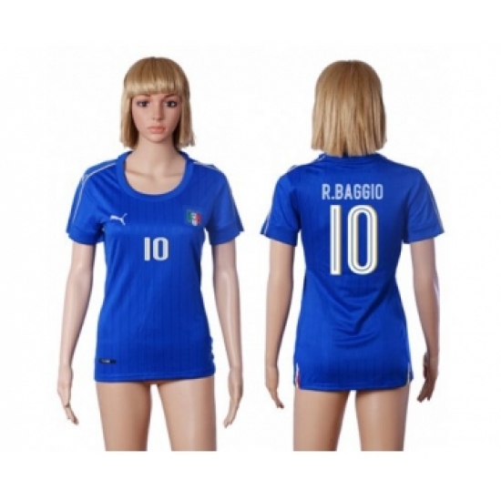 Women's Italy 10 R.Baggio Home Soccer Country Jersey