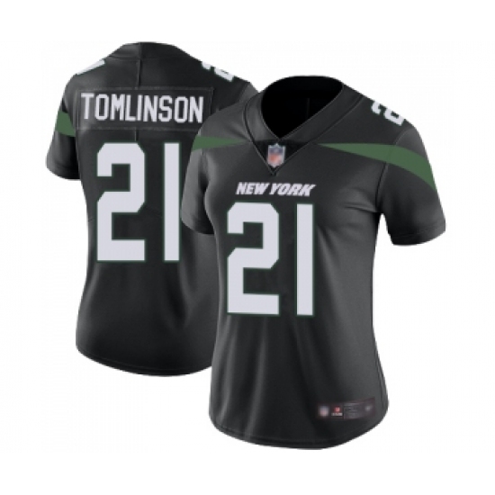 Women's New York Jets 21 LaDainian Tomlinson Black Alternate Vapor Untouchable Limited Player Football Jersey
