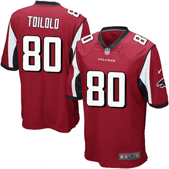 Men's Nike Atlanta Falcons 80 Levine Toilolo Game Red Team Color NFL Jersey