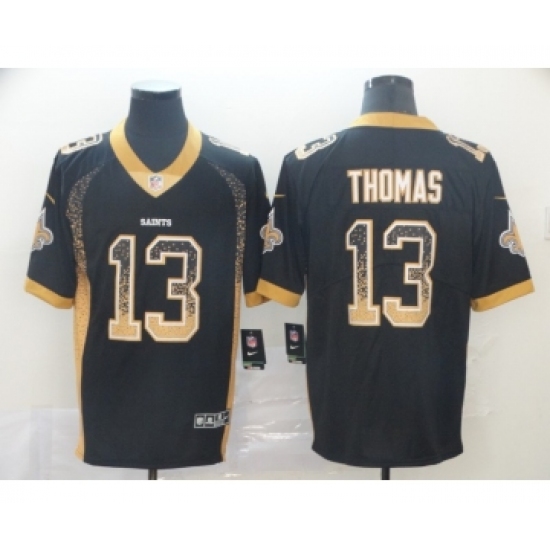 Men's New Orleans Saints 13 Michael Thomas Black Drift Fashion Color Rush Limited Stitched NFL Jersey