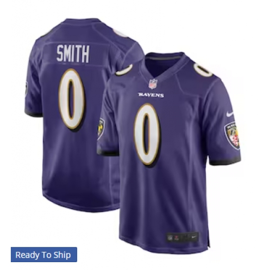Men's Nike Baltimore Ravens 0 Roquan Smith Purple Team Limited Jersey