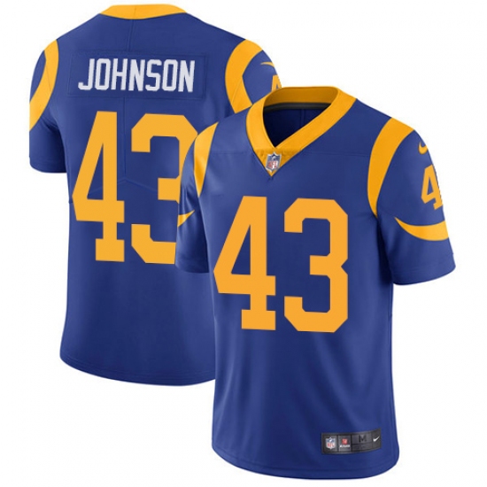 Men's Nike Los Angeles Rams 43 John Johnson Royal Blue Alternate Vapor Untouchable Limited Player NFL Jersey