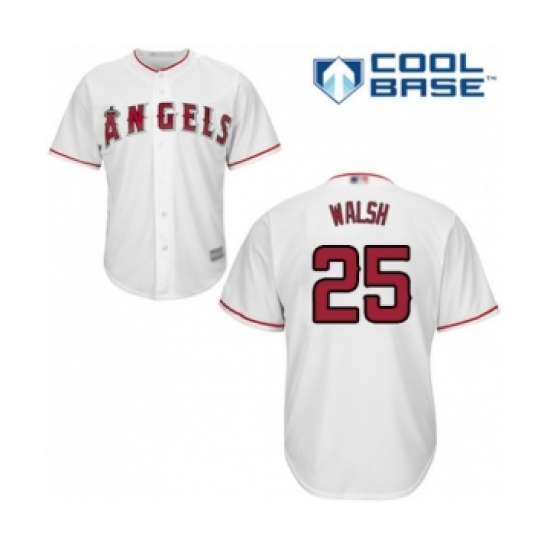 Youth Los Angeles Angels of Anaheim 25 Jared Walsh Authentic White Home Cool Base Baseball Player Jersey