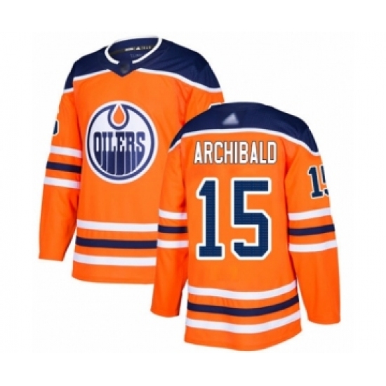 Youth Edmonton Oilers 15 Josh Archibald Authentic Orange Home Hockey Jersey