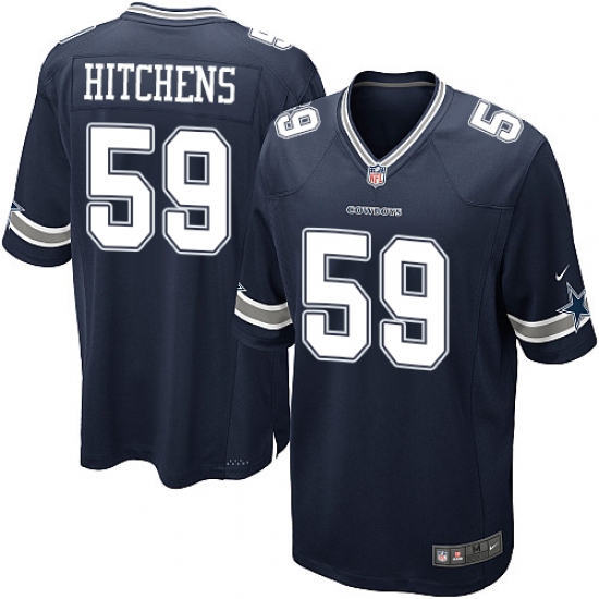 Men's Nike Dallas Cowboys 59 Anthony Hitchens Game Navy Blue Team Color NFL Jersey