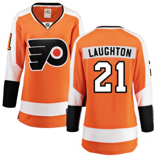 Women's Philadelphia Flyers 21 Scott Laughton Fanatics Branded Orange Home Breakaway NHL Jersey