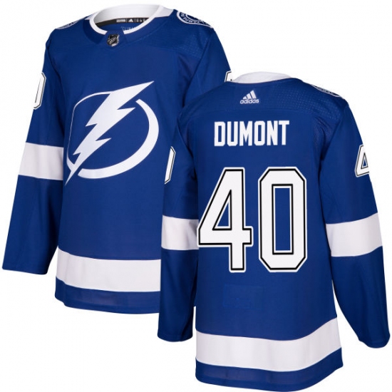 Men's Adidas Tampa Bay Lightning 40 Gabriel Dumont Authentic Royal Blue Home NHL Jersey