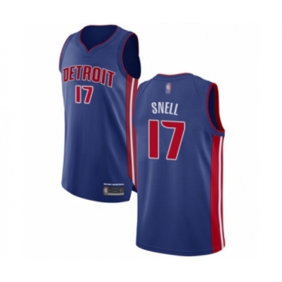 Men's Detroit Pistons 17 Tony Snell Authentic Royal Blue Basketball Jersey - Icon Edition