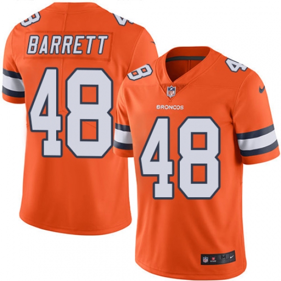 Youth Nike Denver Broncos 48 Shaquil Barrett Limited Orange Rush Vapor Untouchable NFL Jersey