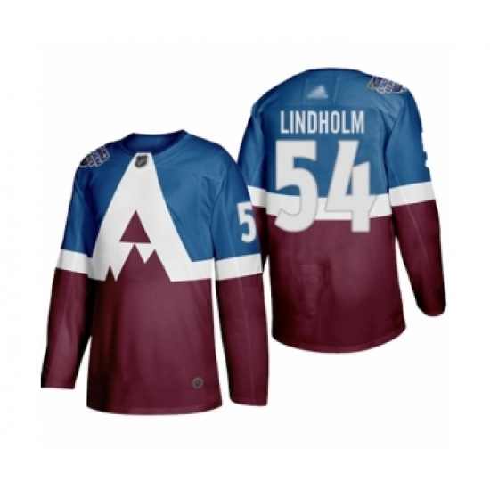 Youth Colorado Avalanche 54 Anton Lindholm Authentic Burgundy Blue 2020 Stadium Series Hockey Jersey