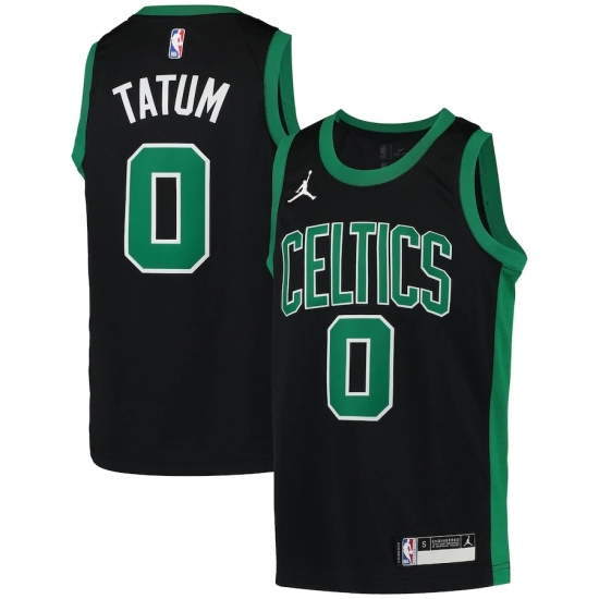 Youth Boston Celtics 0 Jayson Tatum Nike Black 2020-21 Swingman Player Jersey