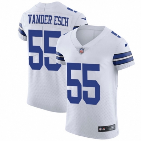 Men's Nike Dallas Cowboys 55 Leighton Vander Esch White Vapor Untouchable Elite Player NFL Jersey