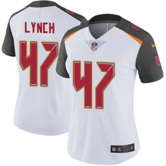 Women's Nike Tampa Bay Buccaneers 47 John Lynch White Vapor Untouchable Limited Player NFL Jersey