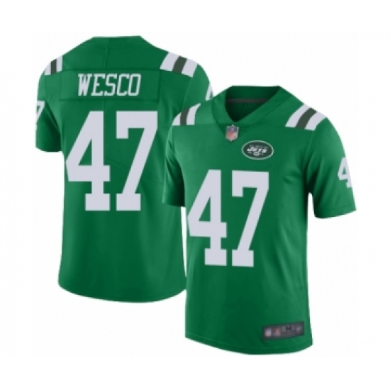 Men's New York Jets 47 Trevon Wesco Limited Green Rush Vapor Untouchable Football Jersey