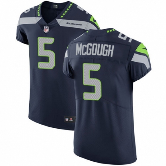Men's Nike Seattle Seahawks 5 Alex McGough Navy Blue Team Color Vapor Untouchable Elite Player NFL Jersey