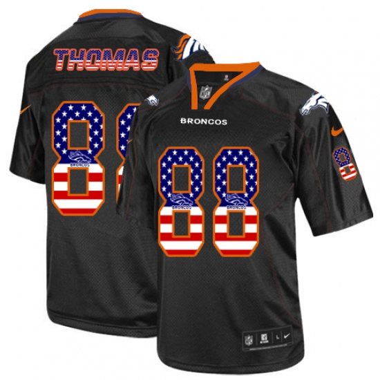 Men's Nike Denver Broncos 88 Demaryius Thomas Elite Black USA Flag Fashion NFL Jersey
