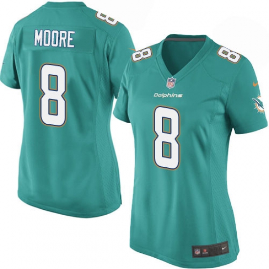 Women's Nike Miami Dolphins 8 Matt Moore Game Aqua Green Team Color NFL Jersey
