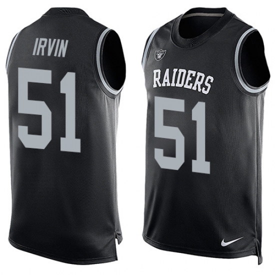 Men's Nike Oakland Raiders 51 Bruce Irvin Limited Black Player Name & Number Tank Top NFL Jersey