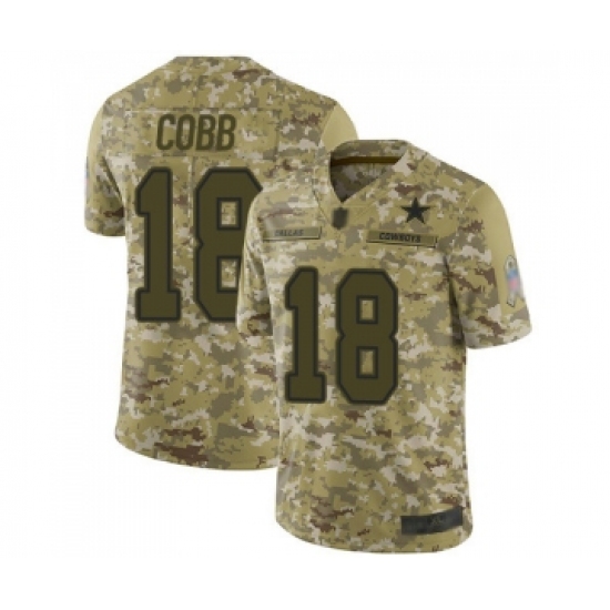 Youth Dallas Cowboys 18 Randall Cobb Limited Camo 2018 Salute to Service Football Jersey