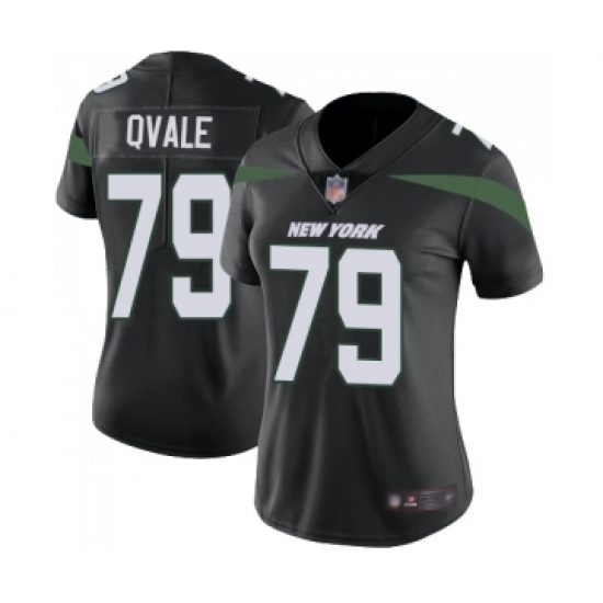 Women's New York Jets 79 Brent Qvale Black Alternate Vapor Untouchable Limited Player Football Jersey