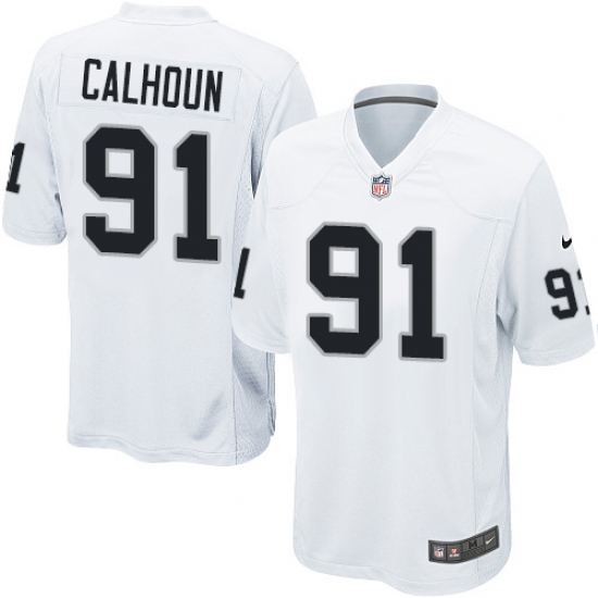 Men's Nike Oakland Raiders 91 Shilique Calhoun Game White NFL Jersey