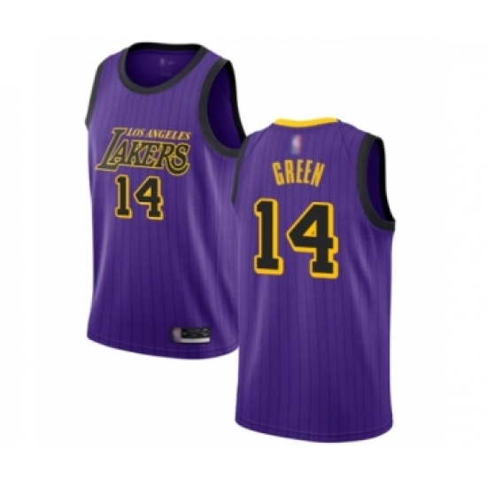 Men's Los Angeles Lakers 14 Danny Green Authentic Purple Basketball Jersey - City Edition
