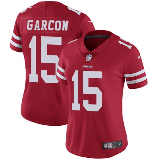Women's Nike San Francisco 49ers 15 Pierre Garcon Red Team Color Vapor Untouchable Limited Player NFL Jersey