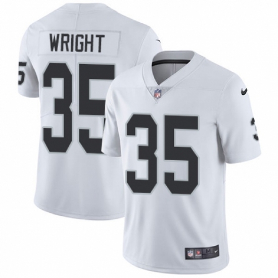 Men's Nike Oakland Raiders 35 Shareece Wright White Vapor Untouchable Limited Player NFL Jersey