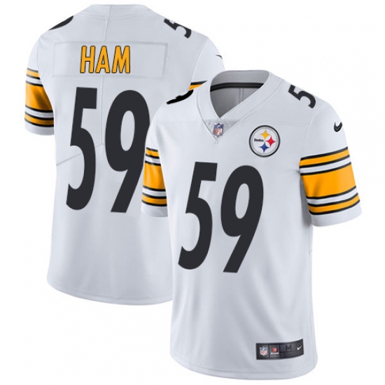 Men's Nike Pittsburgh Steelers 59 Jack Ham White Vapor Untouchable Limited Player NFL Jersey