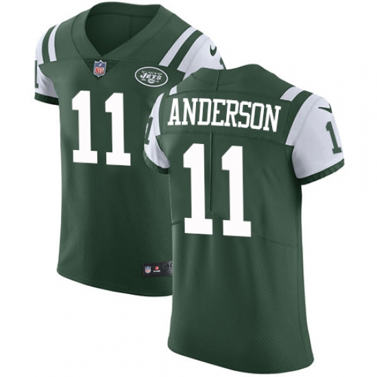 Men's Nike New York Jets 11 Robby Anderson Elite Green Team Color NFL Jersey