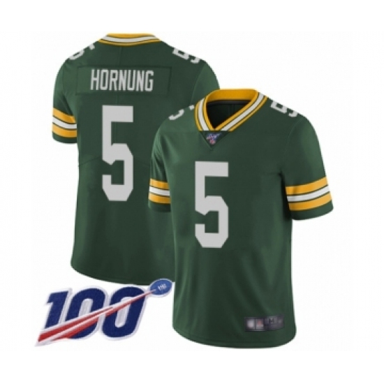 Men's Green Bay Packers 5 Paul Hornung Green Team Color Vapor Untouchable Limited Player 100th Season Football Jersey