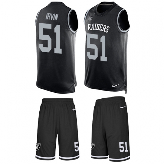 Men's Nike Oakland Raiders 51 Bruce Irvin Limited Black Tank Top Suit NFL Jersey