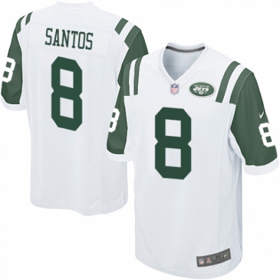 Men's Nike New York Jets 8 Cairo Santos Game White NFL Jersey